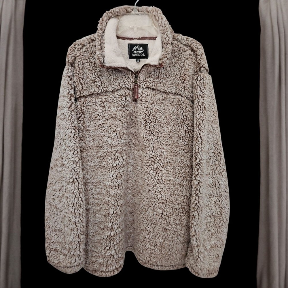 GRIZZLY SHERPA PULLOVER GRAY BROWN SZ XL